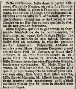 L'AURORE - 17 Juin 1900 - Matinée pour les orphelins d'Arménie